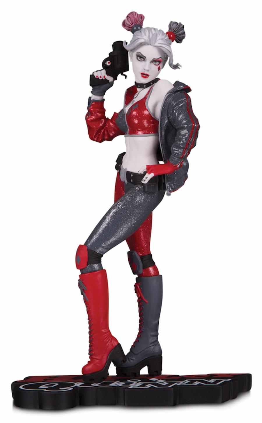 HARLEY QUINN RED, WHITE & BLACK BY JOSHUA MIDDLETON ESTATUA 19 CM UNIVERSO DC | N0520-MERCH11 | Terra de Còmic - Tu tienda de cómics online especializada en cómics, manga y merchandising